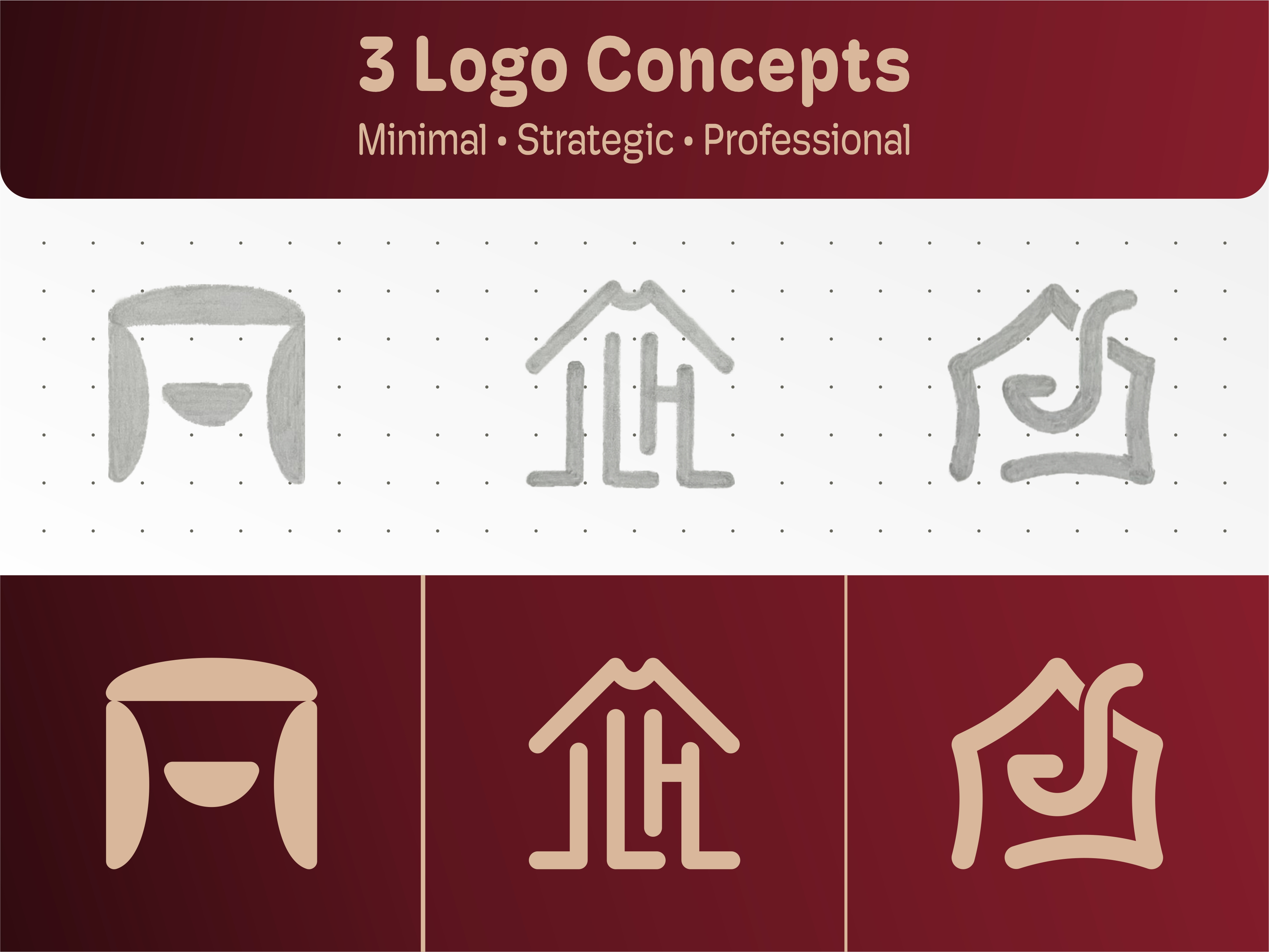 Sketches to Logos brand identity branding process food brand home logo logo design logo exploration minimal logo monogram logo sketch to logo visual identity