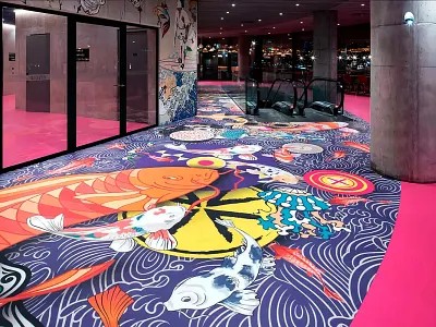 IMMERSIVE GRAPHIC DESIGN PRINTED ON FLOOR SURFACE graphic design