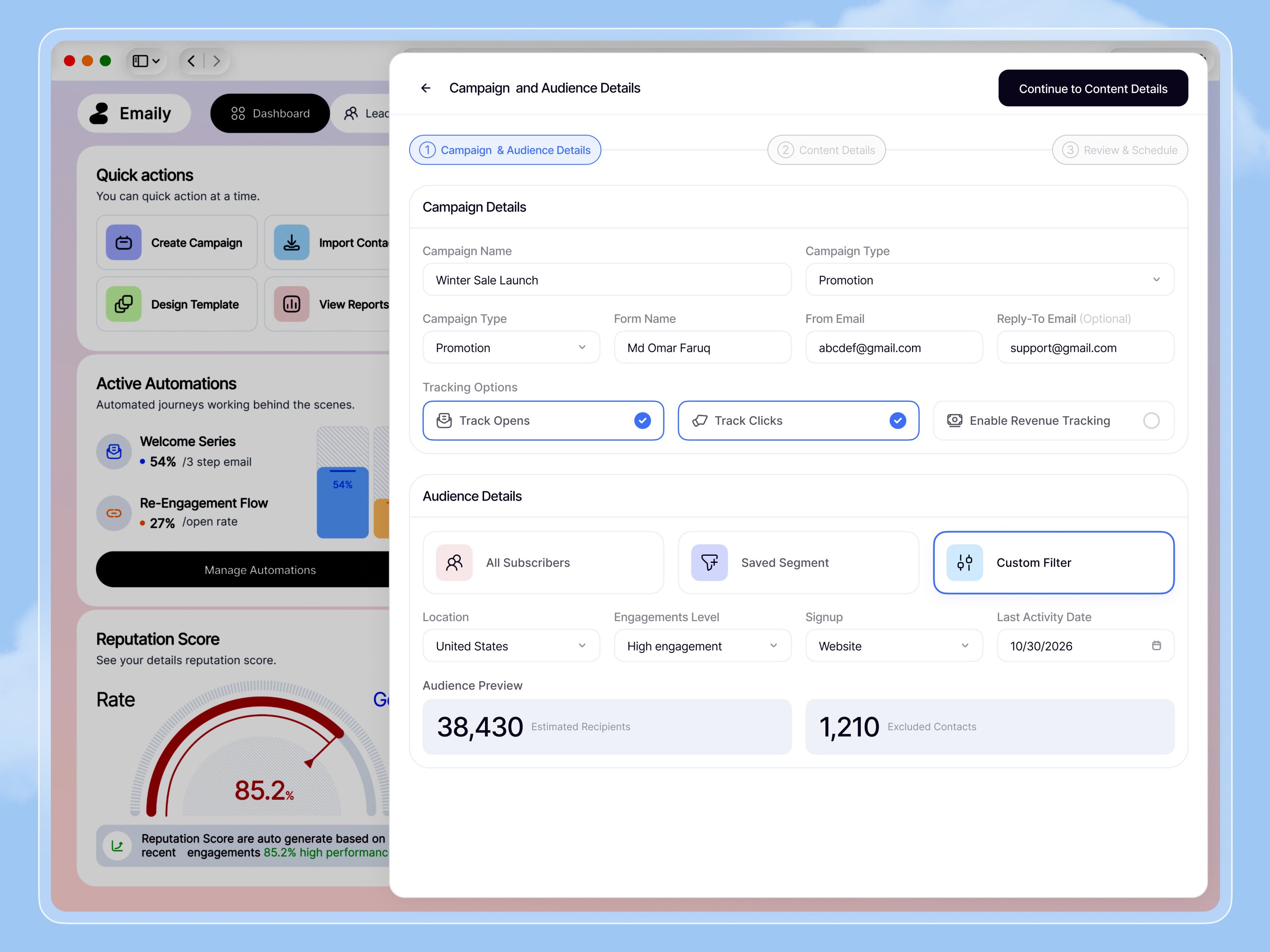Campaign Cold Email Marketing Web App - SaaS UI/UX Design app design campaign cold email design email email marketing focotik marekting website marketing web marketing web app mobile app design saas saas dashboard saas website ui ui design ui ux design uiux design web app