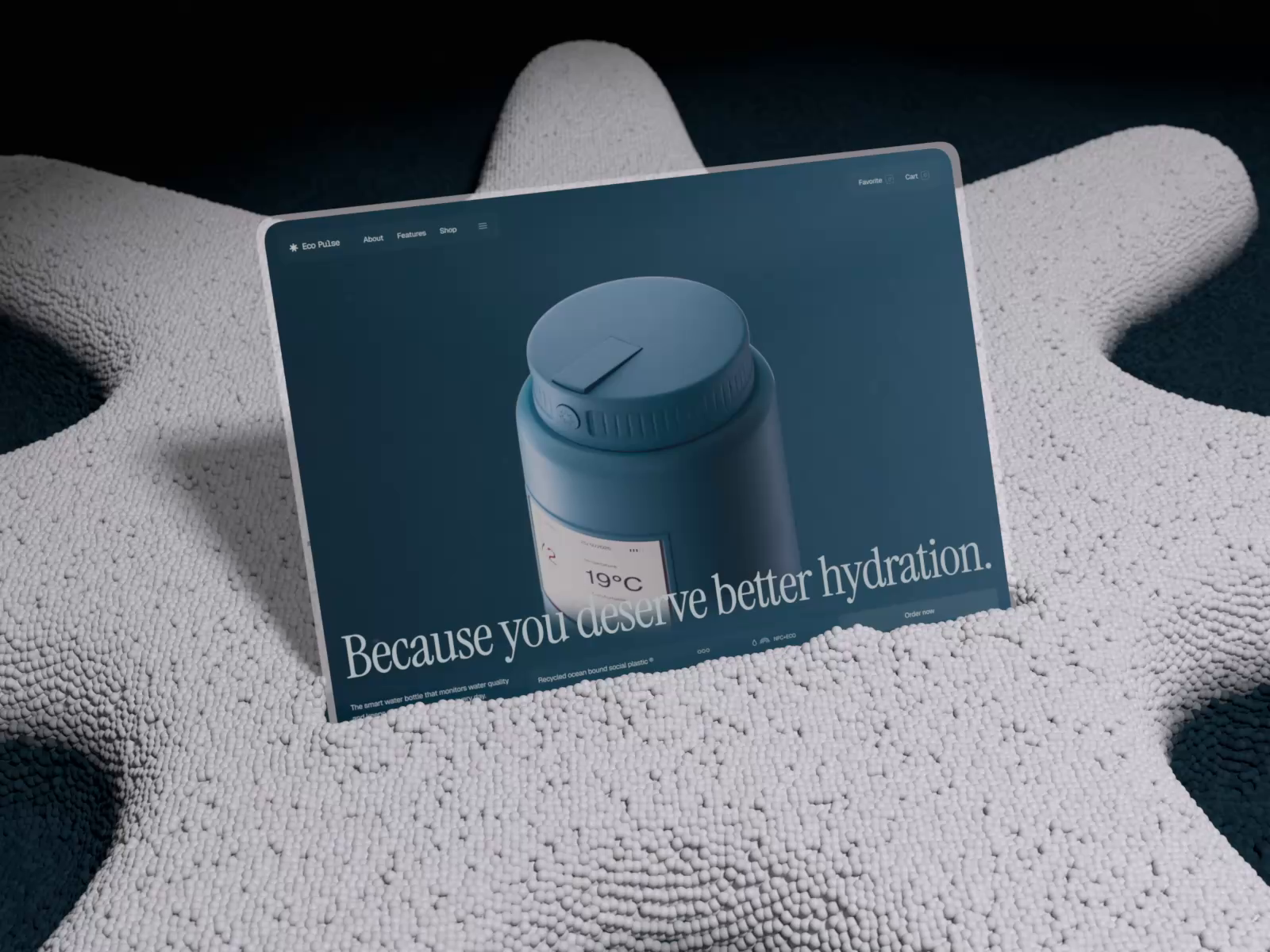 3D Visual Scene for a Smart Water Bottle Website