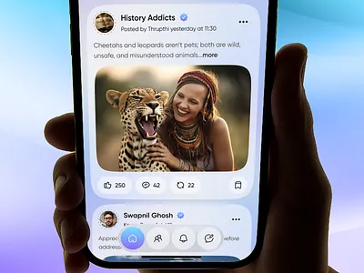 Social Media Feed App UI – Community Content Mobile Design app community app content feed design engagement ui feed design social app social media social media app social platform startup app ui web
