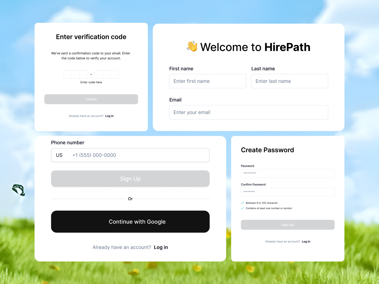 Hiring Platform - SaaS Onboarding Screen UI/UX Design application dashboard hiring platform interface login login page modern ui onboarding onboarding screen product product design recruitment software registration saas sign in sign up software ui ux web app