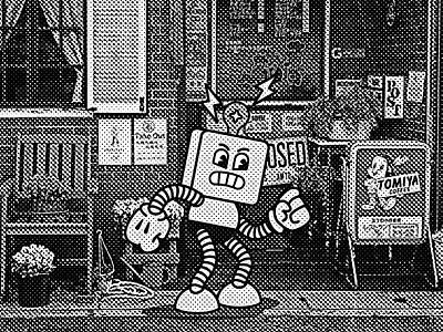 Bad Lad character fleischer halftone illustration retro rubberhose vector vintage