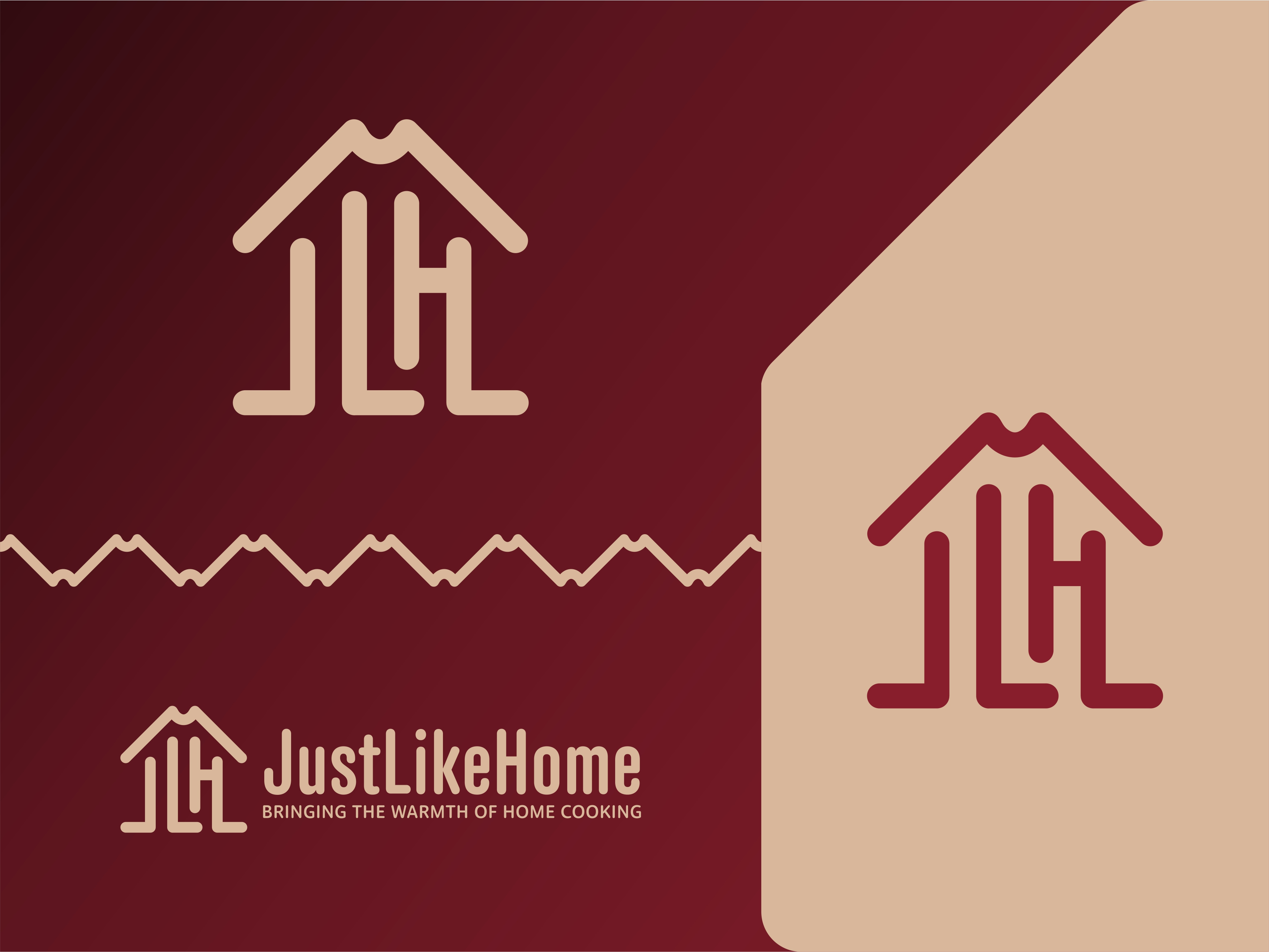 JustLikeHome - Logo Design branddesigner brandidentity branding brandmark dribbble foodbranding graphicdesign homelogo identitydesign logo logoconcept logodesign logoexploration logoprocess minimal minimallogo modernlogo monogram monogramlogo