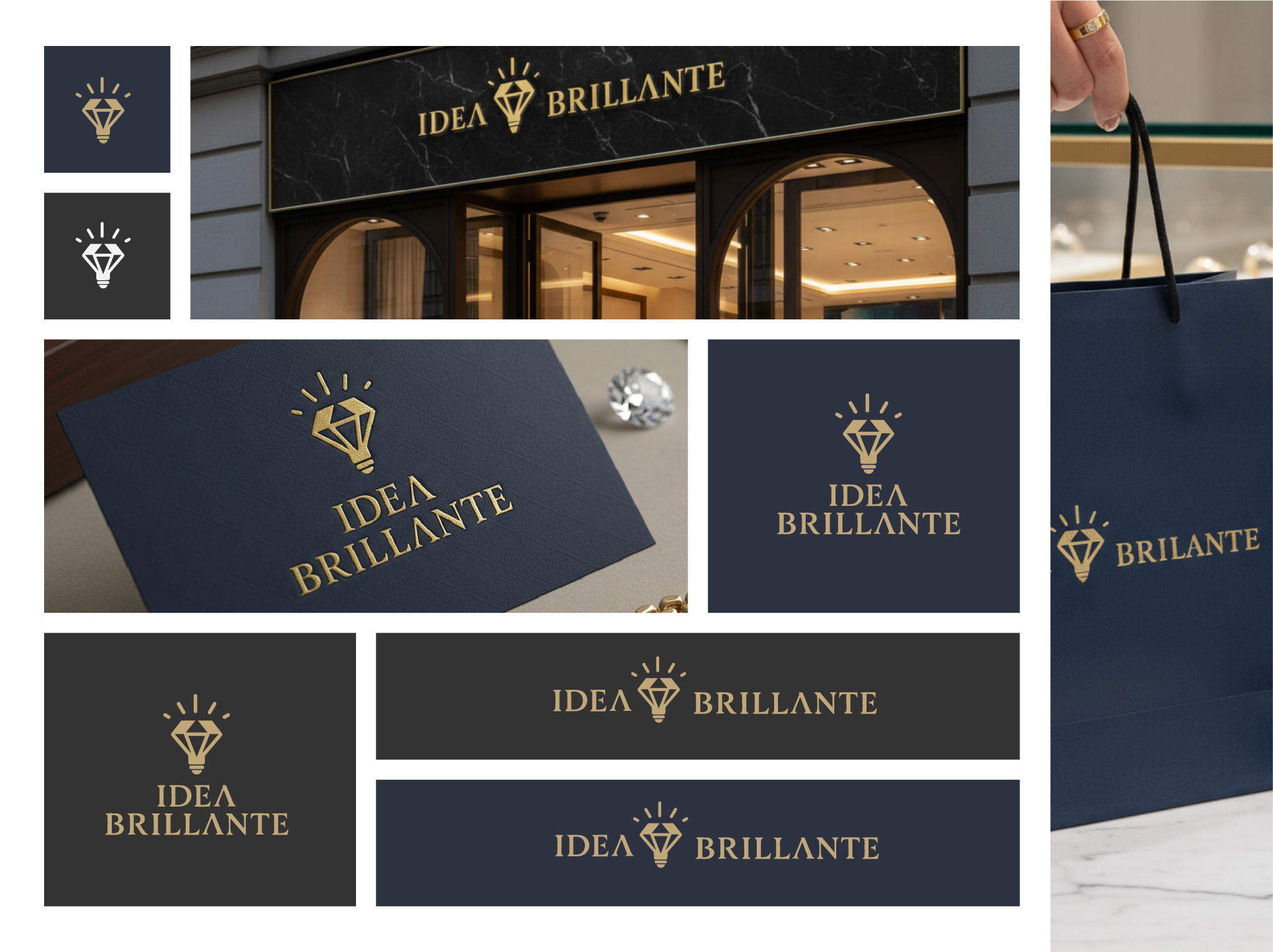 Logo design ✦ Idea Brillante | A luxury jewelry identity branding calligraphy and lettering artist design graphic design illustration logo luxury typography typography design ui