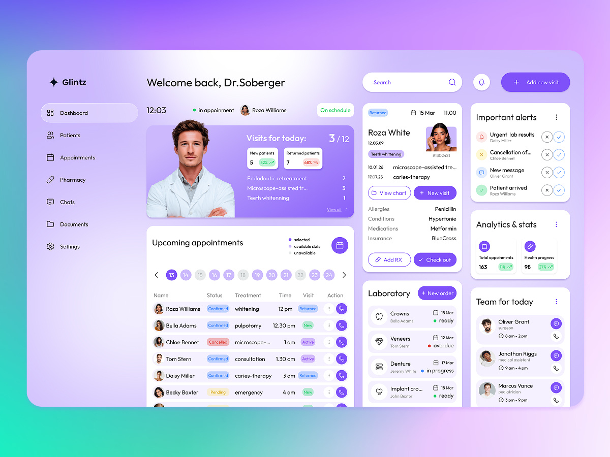 Smart medical platform - dashboard UI
