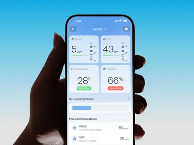 Purio—Air Pollution Tracker App air air pollution app air quality air quality tracking airquality analytics app design dataplatform ios iot iot device minimal mobile app mobile app design monitoring pollution smart home tracking app ui weather mobile app