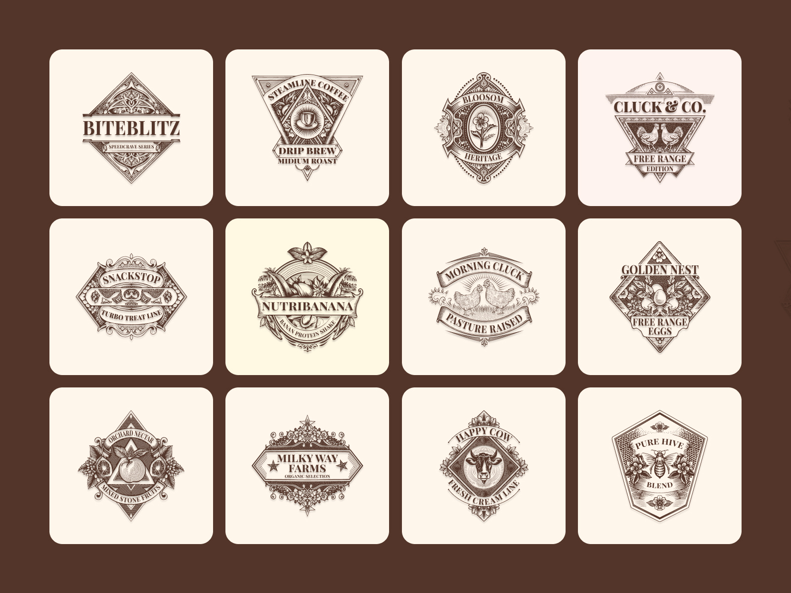 Food and Beverages Vintage Labels