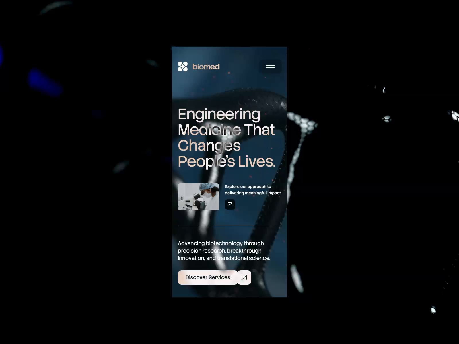 Biomed • Mobile Website Animation