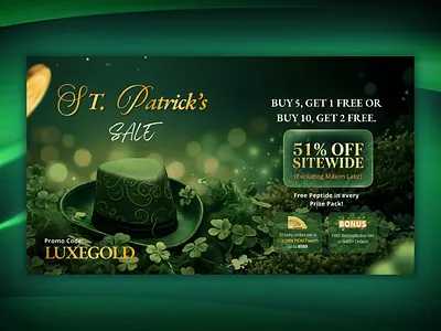 St. Patrick’s Day Mega Sale | 51% OFF Sitewide + BOGO Deals! banner banner design branding design ecommerce ecommerce banner graphic graphic design graphics hero banner illustration logo motion graphics promo code sale sale banner design st patricks sale ui web banner design web design