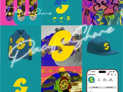 Pacific shore board bold branding design icon illustration letter logo mark monogram p s skateboard wave