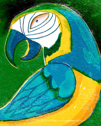 Parrot bird digital illustration digital painting digitalart illustration ipad pro parrot procreate procreate art retro