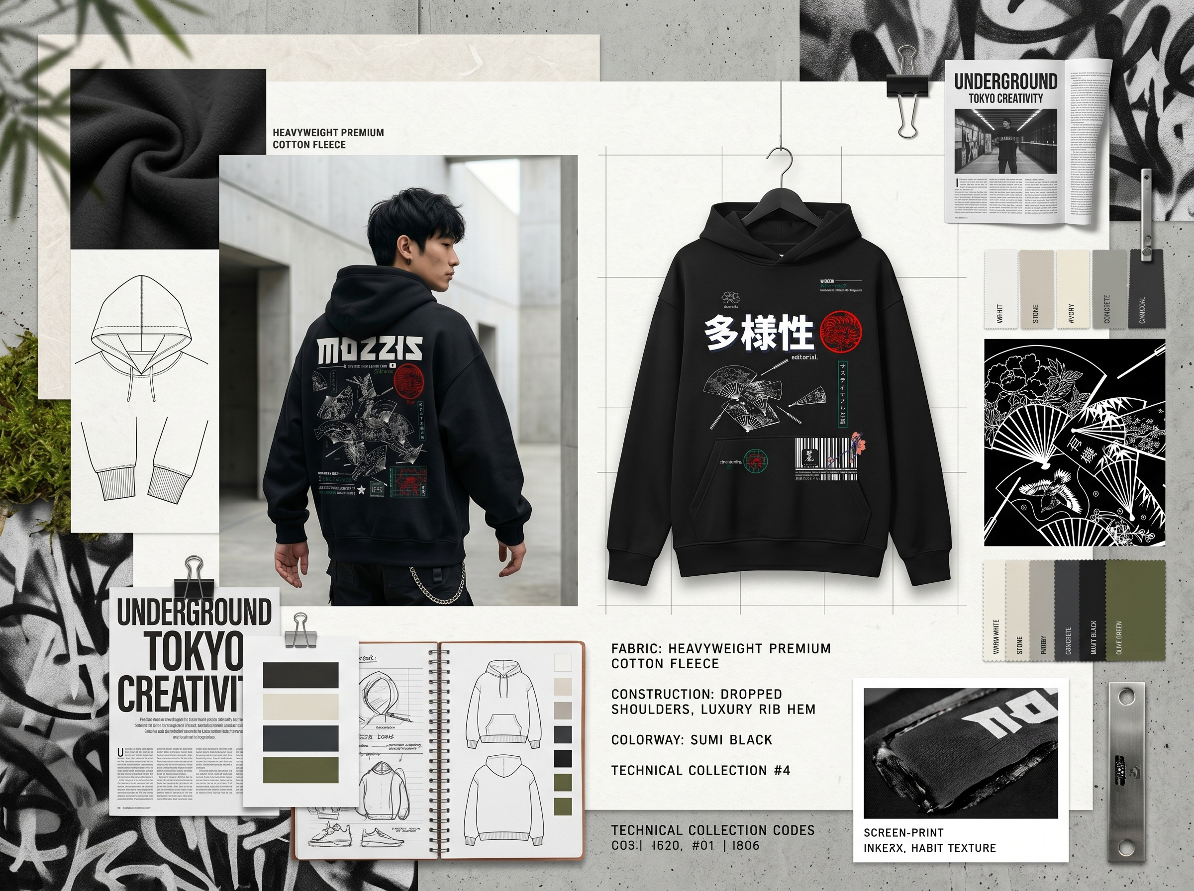 Atmosphere — Japanese Streetwear Hoodie design fashion graphic design illustration illustrator japanese streetwear tshirt tshirt art tshirt design tshirt designer