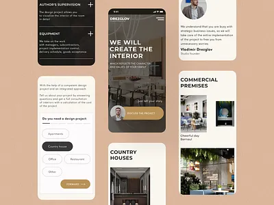 Interior design studio Drezglov. Mobile screens design ui uidesign ux uxdesign