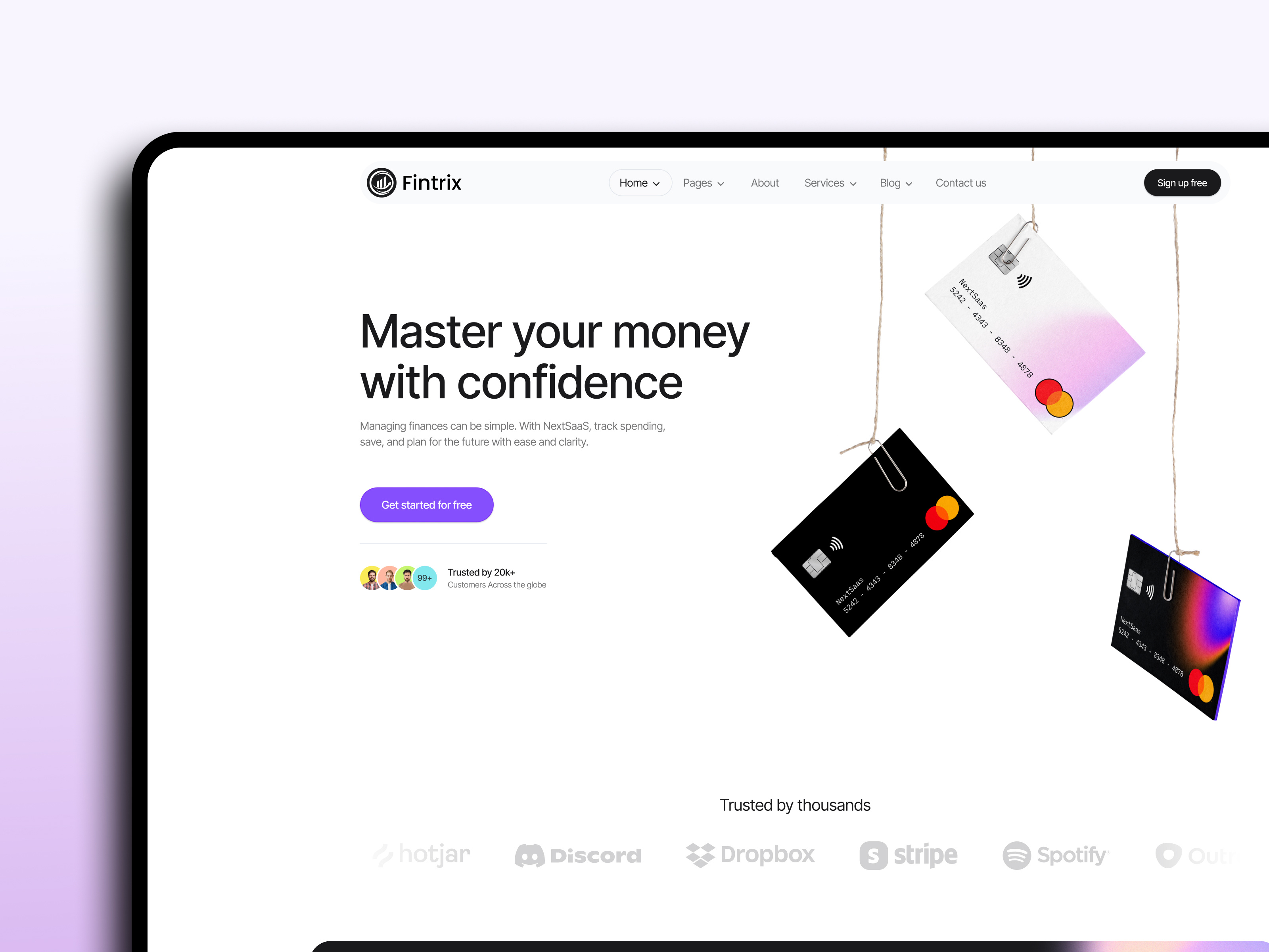 Fintrix—Personal Finance & Banking Landing Page banking app budgeting tool clean design dashboard financial app fintech graphic design landing page minimalist ui personal finance saas uiux user experience wealth management webdesign