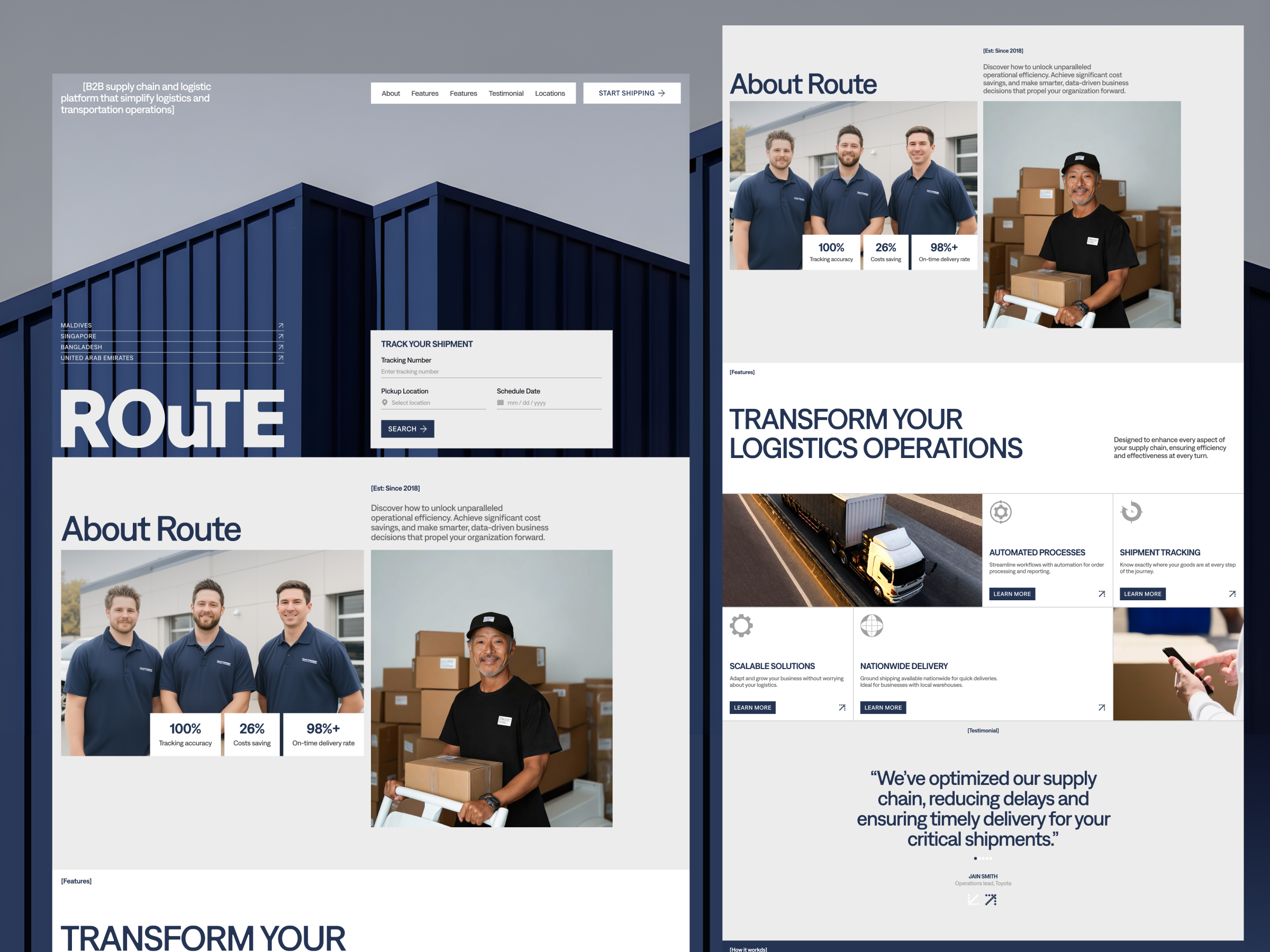 B2B Supply Chain and Logistic Website