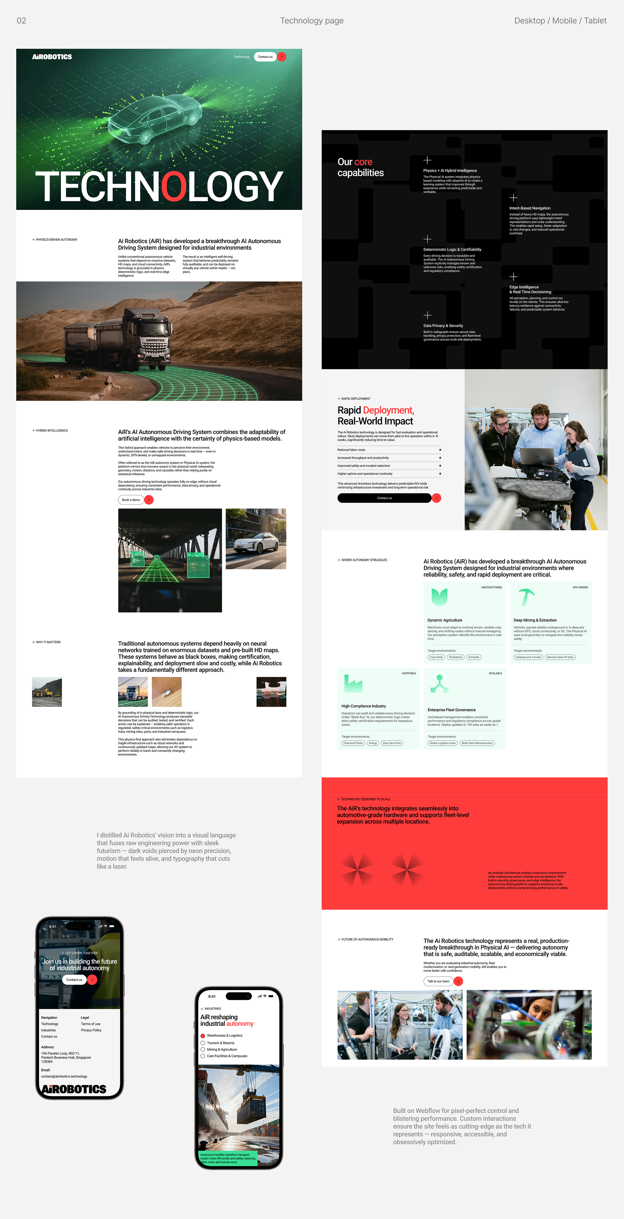 Ai Robotics - Technology Page Design ui web design