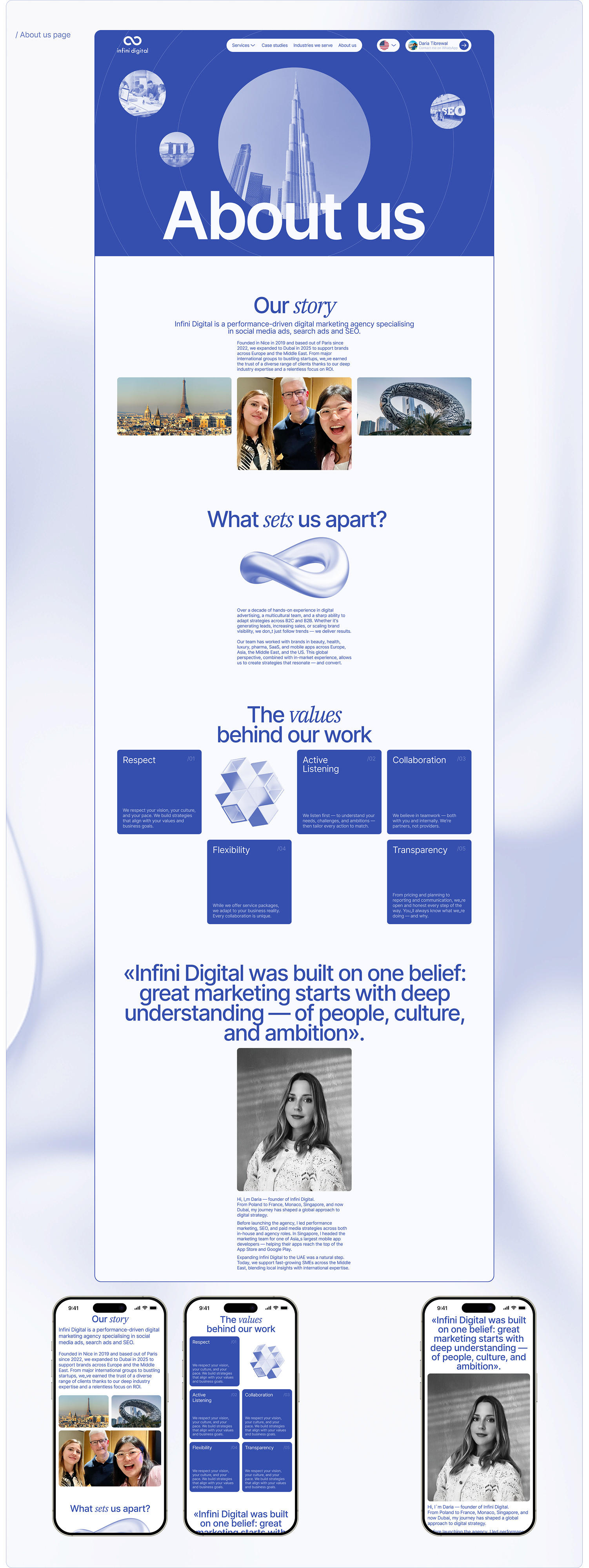 Infini Digital - Marketing Agency Website Design ui web design
