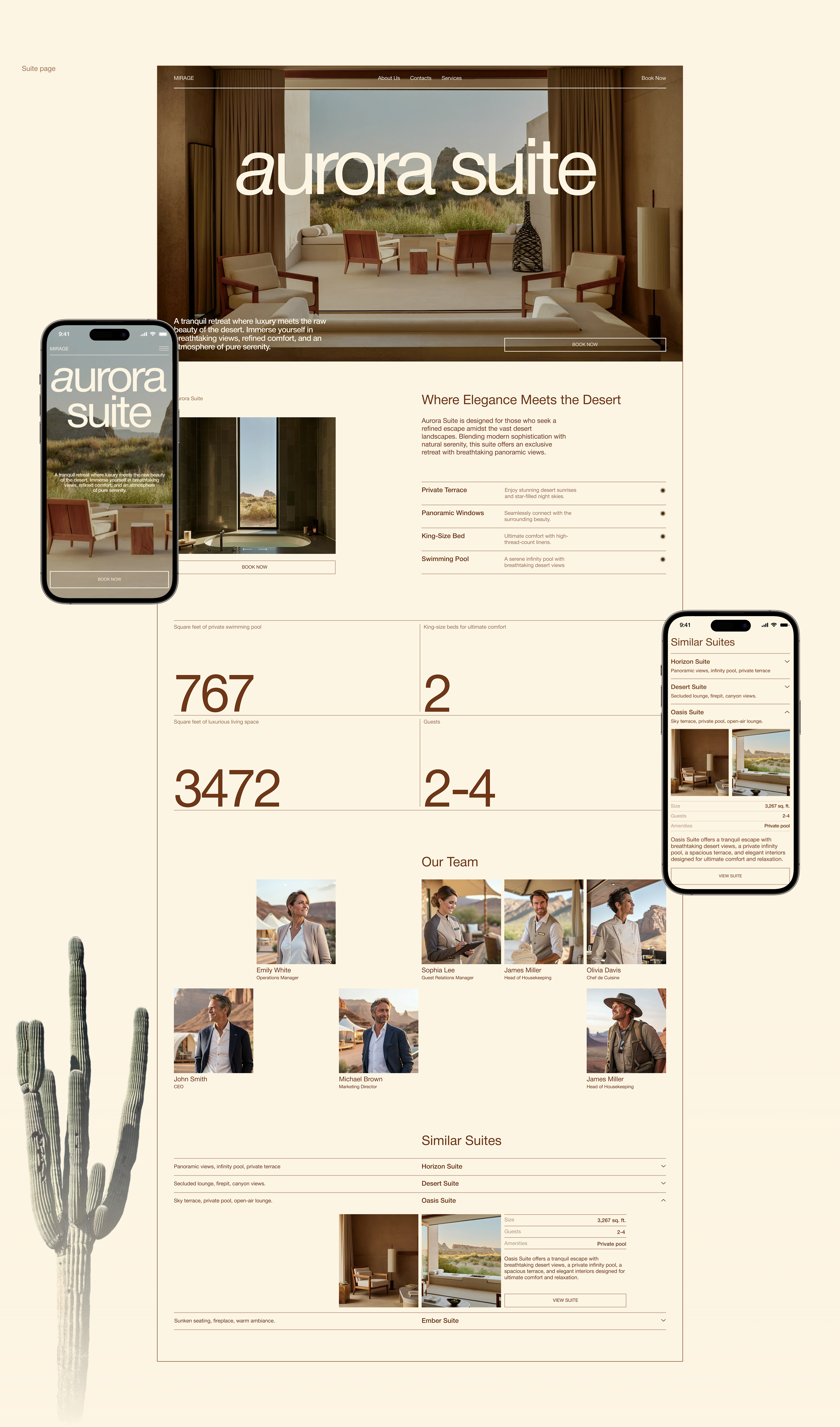 Mirage - Suite Page Design ui web design
