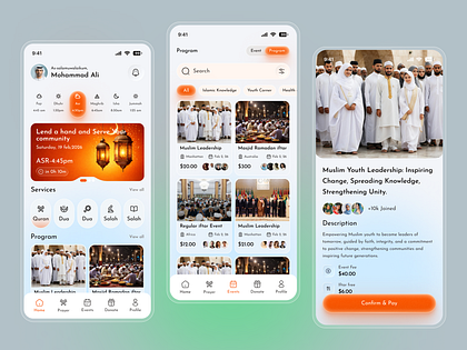 Islamic Events & Ramadan Program Mobile App Design