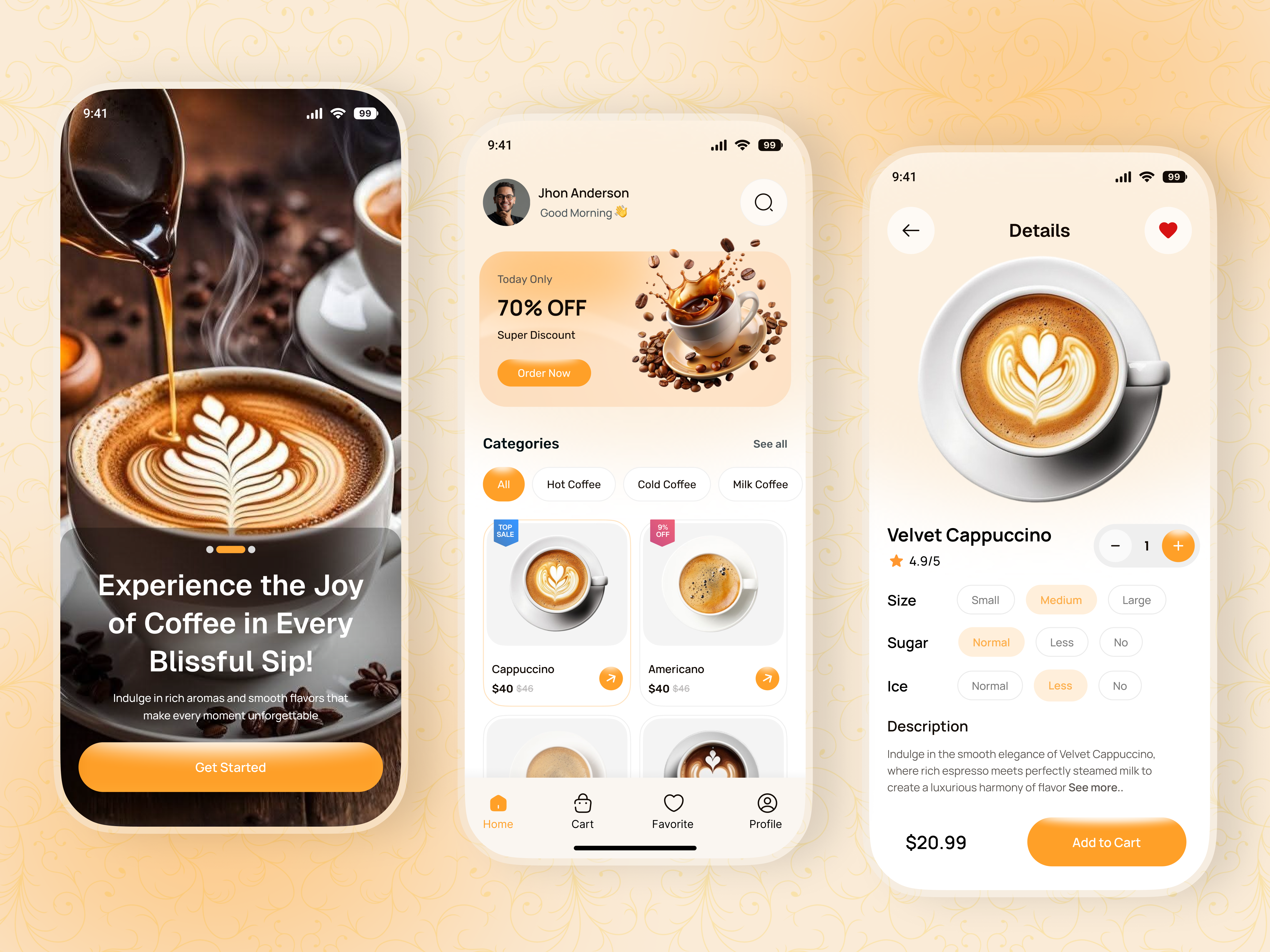 Coffee Shop Mobile App UI/UX Design