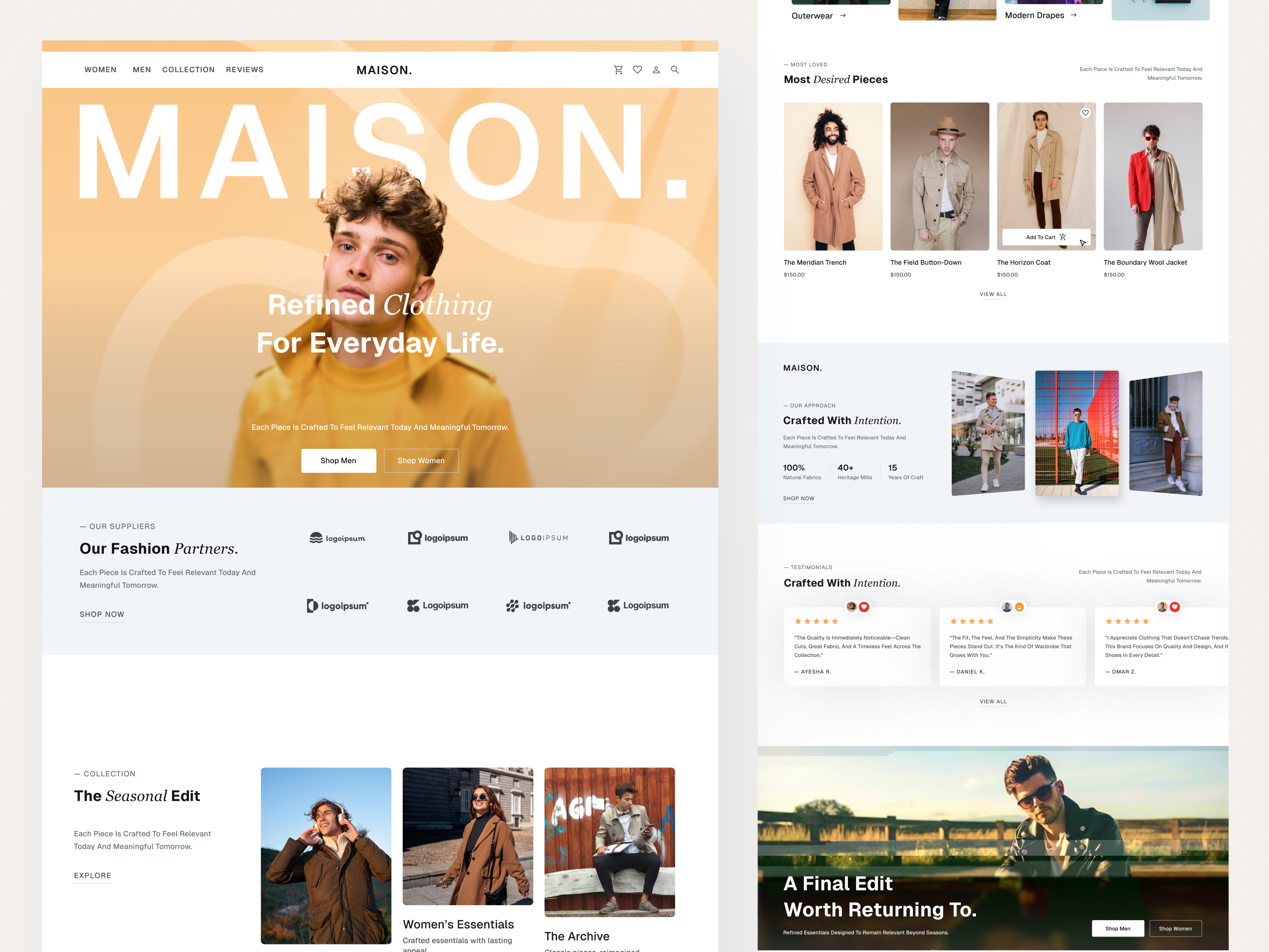 Modern E-commerce Website – UI/UX Design apparel store clothing website digital fashion ecommerce design fashion brand fashion ecommerce fashion inspiration fashion landing page fashion ui fashion ux fashion web design lifestyle brand mens fashion modern retail online fashion retail design shopping experience style commerce web ui design womens fashion