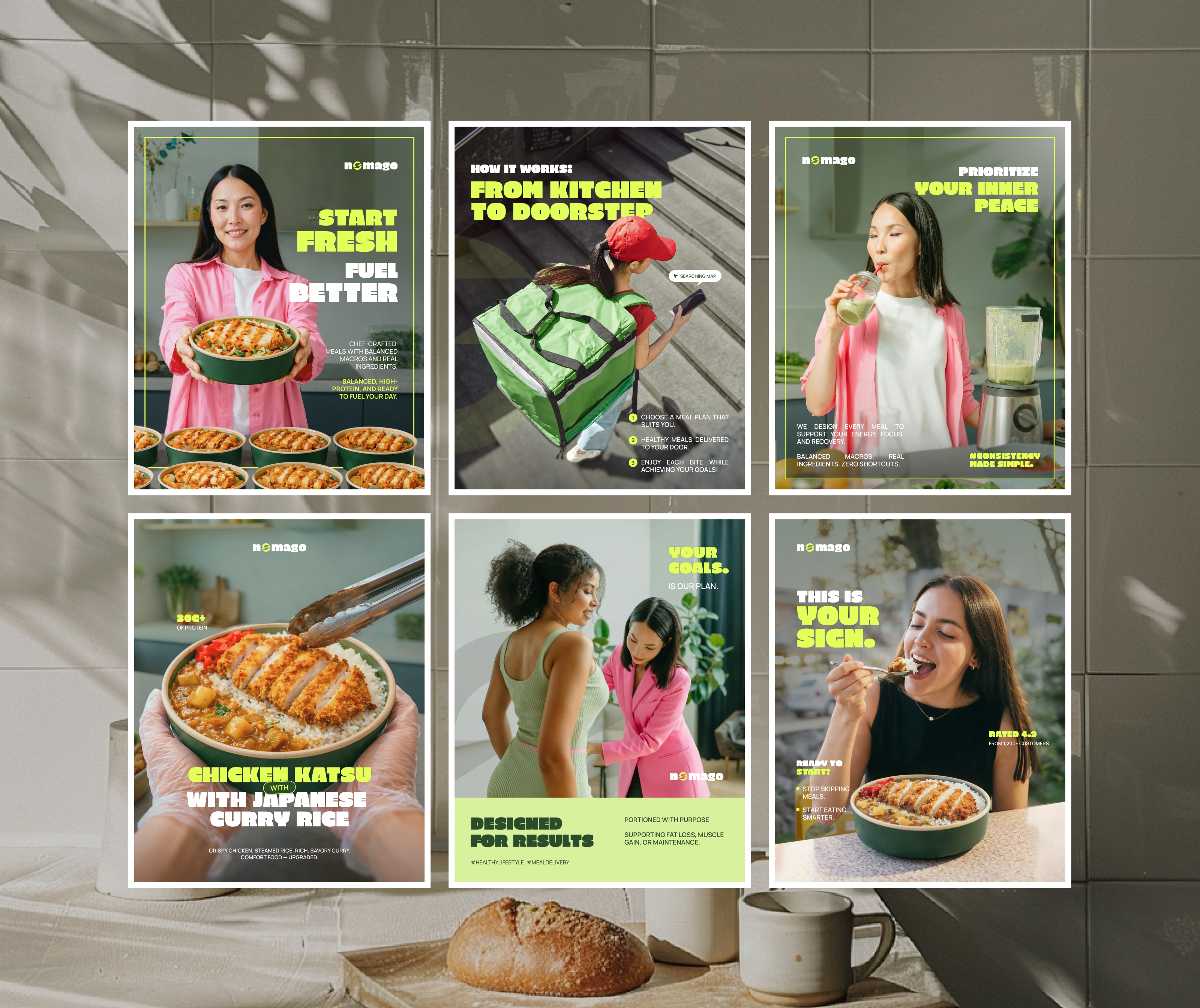 Nomago - Social Media Concept balanced macros branding catering fitness meals food food branding healthy eating healthy lifestyle high protein instagram campaign lifestyle meal delivery meal inspiration meal packaging meal plans mealprep nutrition protein social media design wellness
