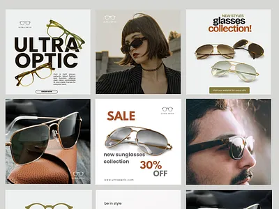 Instagram posts for an eyewear store aesthetic feed brand aesthetics brand identity brand storytelling digital branding editorial style editorial visuals eyewear design fashion branding luxury eyewear social media design visual branding visual communication