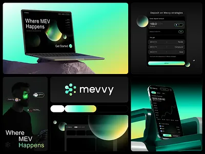 Mevvy Network | Branding | Visual Identity ai agents blockchain brand identity branding branding inspiration crypto crypto design dark mode design design system fintech gaming design graphic design landing landing page tech branding ui web3 website