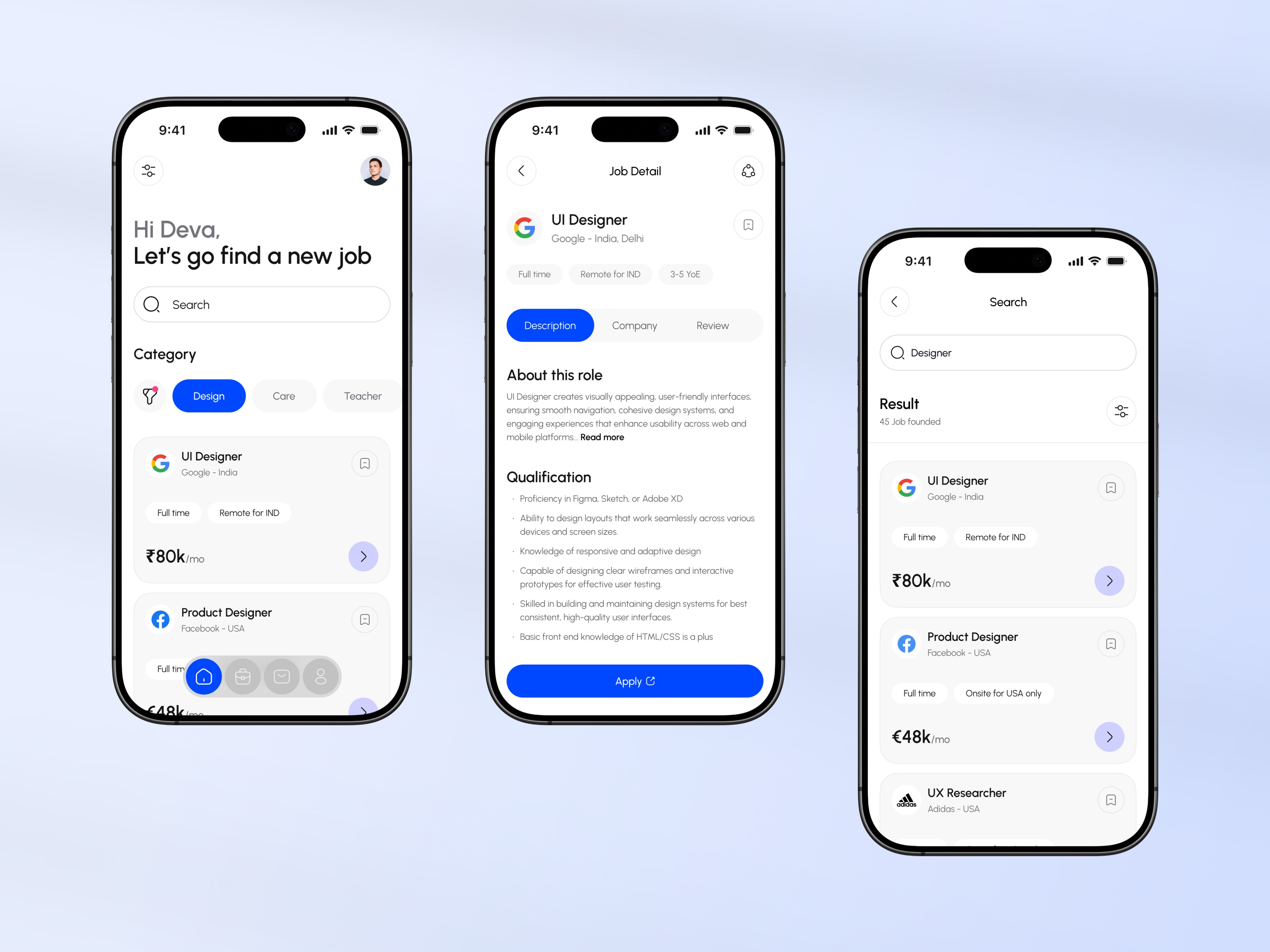 Wejoin - Job Finder App appui cleandesign jobfinderui mobileapp ui