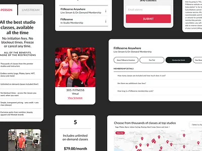UX/UI design for fitness membership site app components exercise fit training ui uidesign ux uxdesign uxui uxuidesign