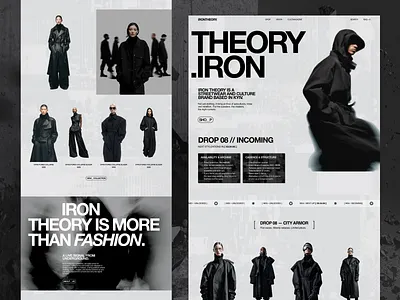 Ecommerce Hero Section – IRON THEORY clothing brand clothing website ecommerce landing page ecommerce ui fashion clipart fashion ecommerce websites fashion logo fashion website hero page hero section hero ui landing page landing page ideas modern landing page modern ui modern website phenomenon studio product page streetwear designs website landing page