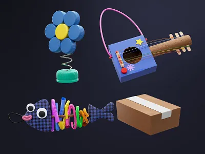Reciclaje 3d 3d illustration character design cinema 4d illustration ilustracion kid