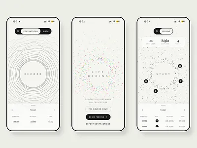 Maay app app birth breath contractions design feeding ios motion nap ux