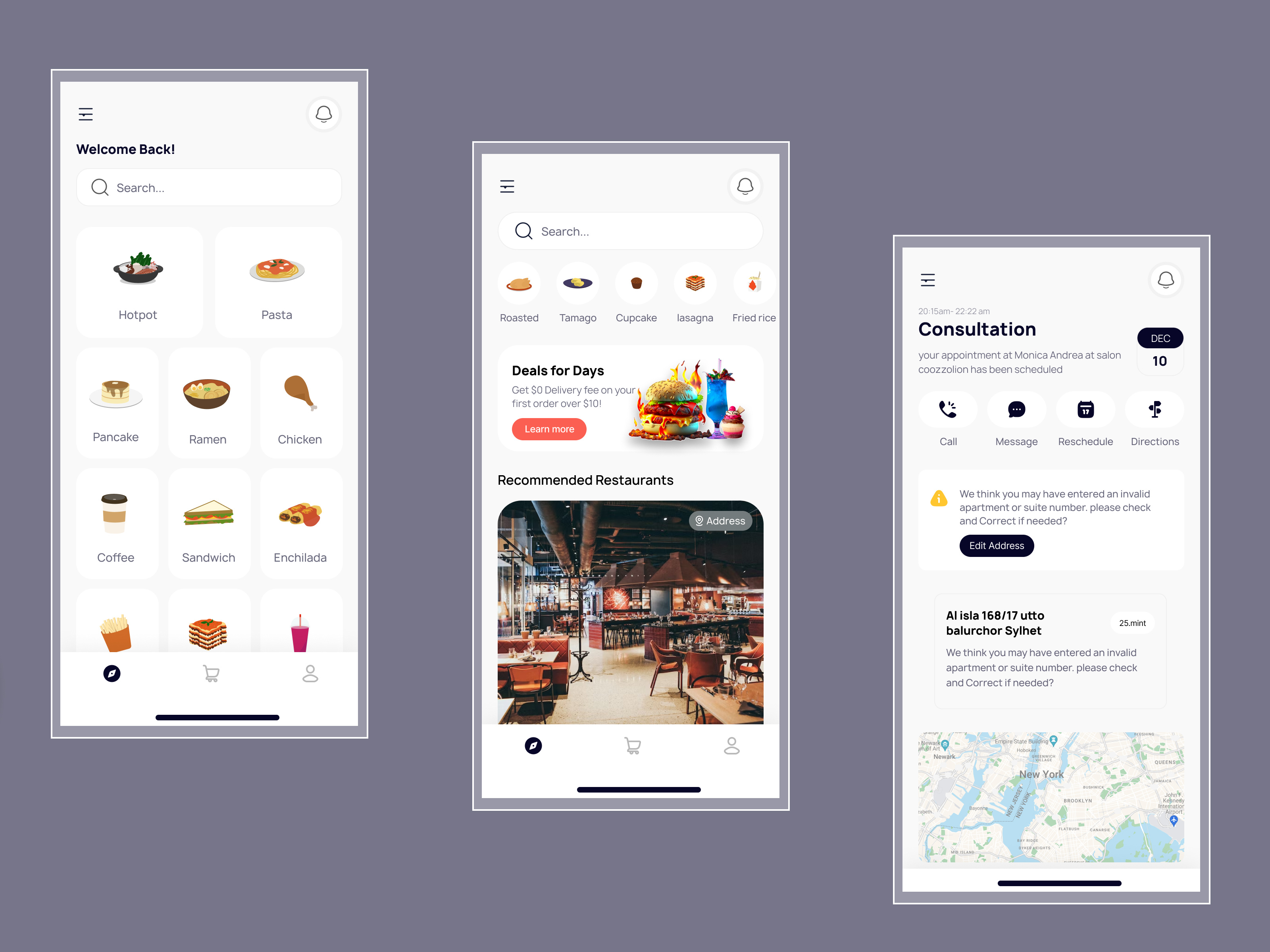 Delivery mobile app appointment booking clean ui consultation food delivery ios design lifestyle minimalist mobile app modern