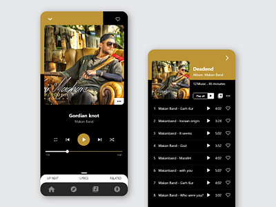 Mobile Music Streaming app design music ui ux