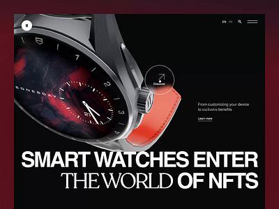 NFT Watch Landing Page Design Animation accessory animation blockchain branding collectibles fashion homepage landing page luxury watch motion motion graphics nft tag heuer technology time timepiece ui watch web3