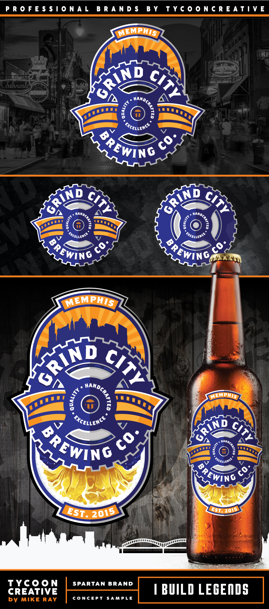 GRIND CITY BREWING CO. adobe illustrator beer lable branding design graphic design illustration logo mike ray tycoon creative vector