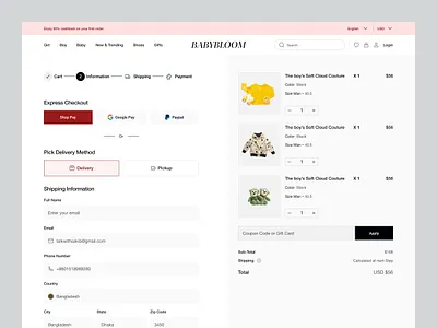 eCommerce Checkout Flow UI Design design interface product service startup ui ux web website