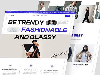 Trendy - Fashion Landing Page apparel brand clean clothes clothing ecommerce fashion landing page lookbook marketplace minimal modern online shop outfit shopping style ui wear web website