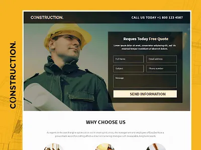 Modern Building & Construction Company Landing Page UI/UX architecture builders building cleandesign commercial construction contractor designconcept homepage infrastructure landingpage modernui professional remodeling residential responsive uidesign uxdesign webdesign website