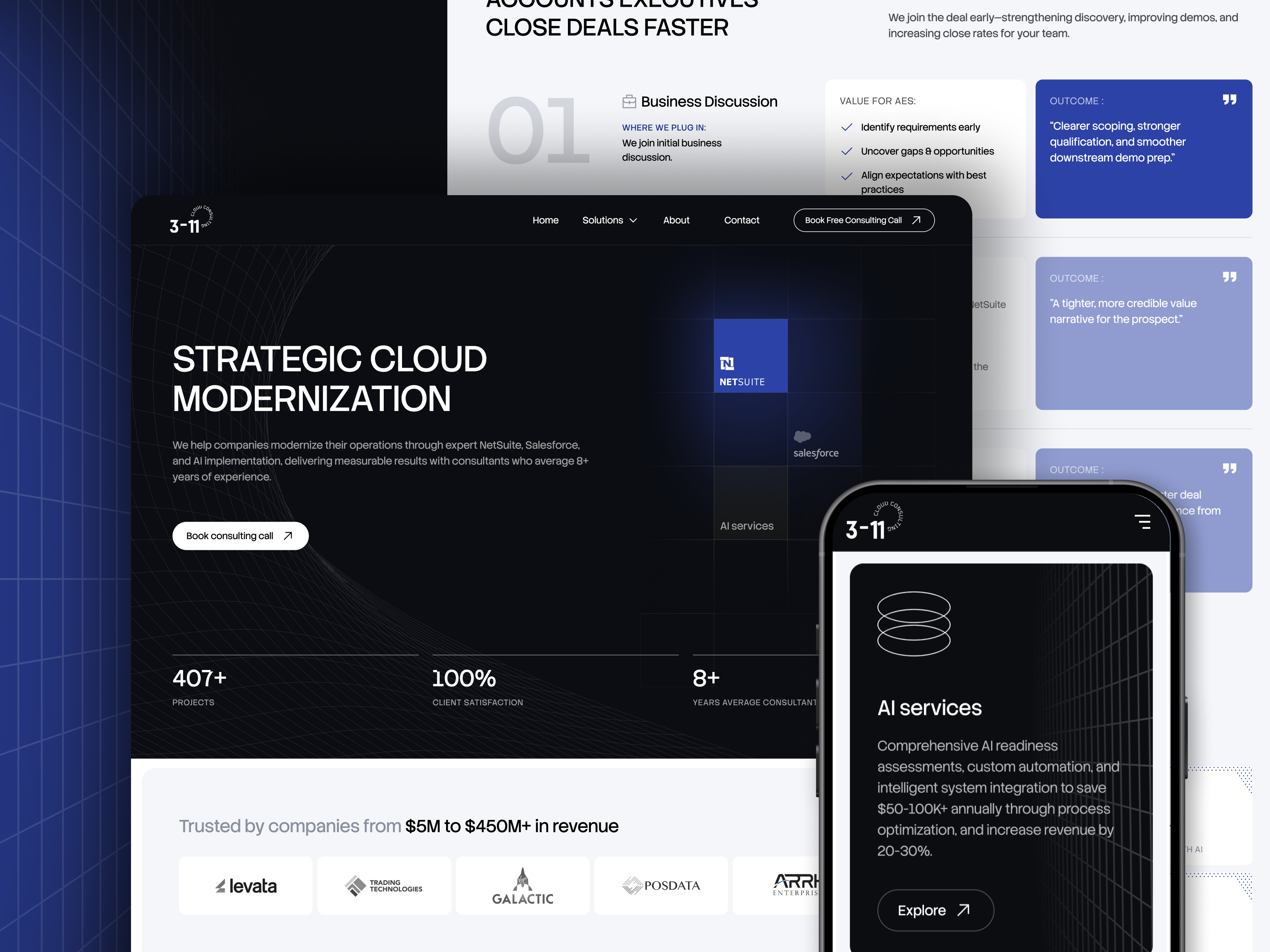 Enterprise Website Redesign for 3-11 Cloud Consulting 3d ai app branding design figma framer graphic design logo mobile application motion graphics typography ui ux uxui vector web web design webdesing website