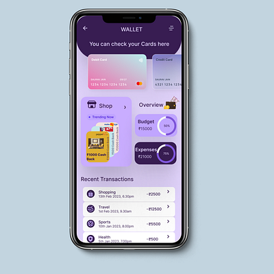 Wallet Screen UI | Money Wallet App | Monochrome Colors ui design ux design uxui designer