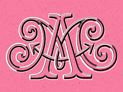 A&M Monogram II bevel branding design highlight lettering limited palette logo logotype monogram retro texture type vintage