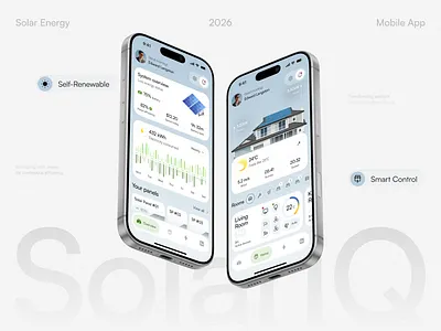 SolarIQ - Smart Solar Energy App UI dashboard energy app mobile app product design smart home solar energy ui ux design