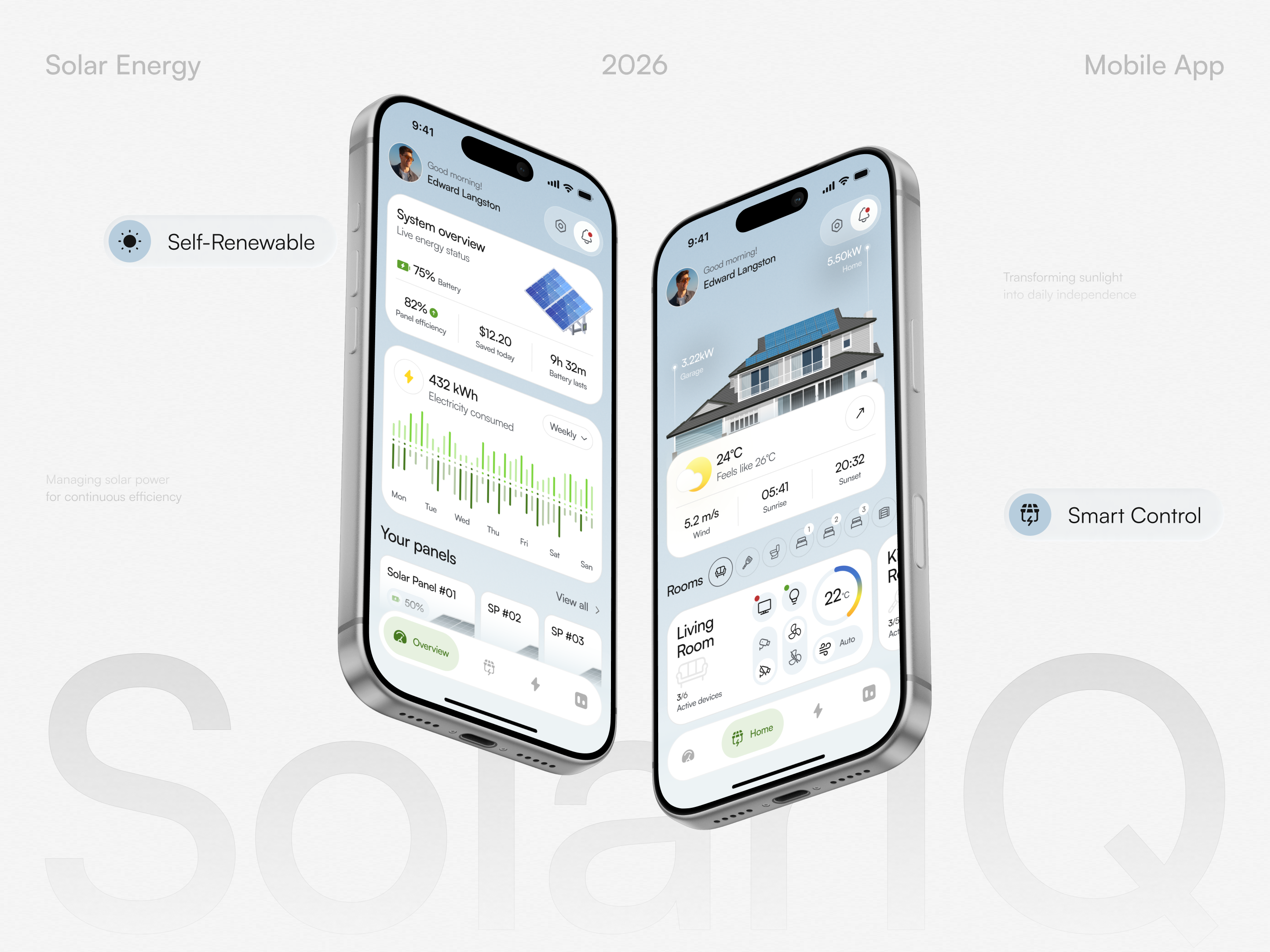 SolarIQ - Smart Solar Energy App UI