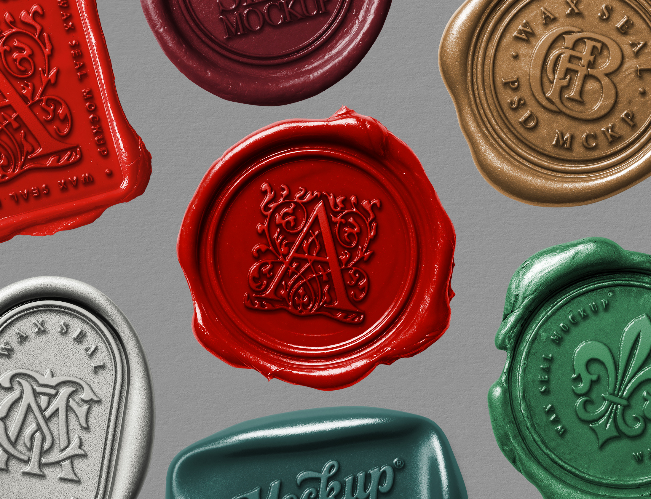 Wax Seal Mockup Set – Isolated Stamps