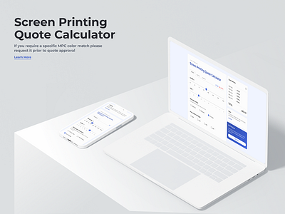 Screen Printing Quote Calculator calculator design ui ux web website website builder website concept