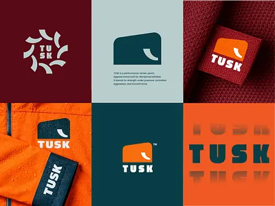 TUSK® Performance Sportswear Identity apparel design brand identity elephant elephant logo logo design power sport logo sports branding tusk typography visual identity