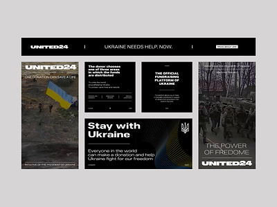UNITED24 | Help Ukraine ads animation banner banner design blackwar branding design graphic design motion graphics poster retargeting ads ukraine united24 vector war